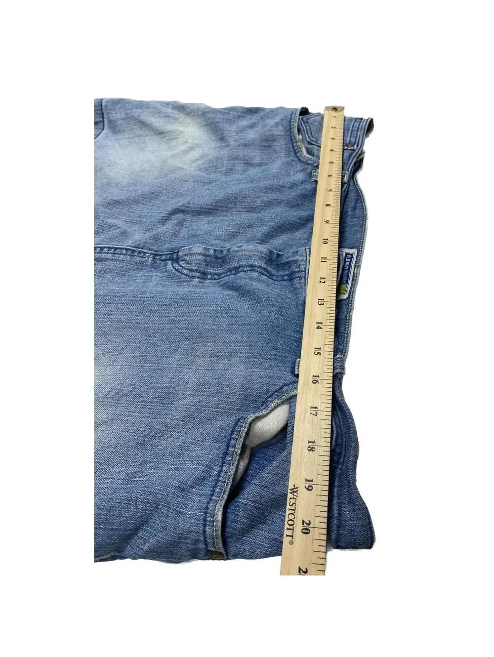 Low Waist Jean Skirt Plus Size Distressed Denim Dirt Spot On Back As Is Co